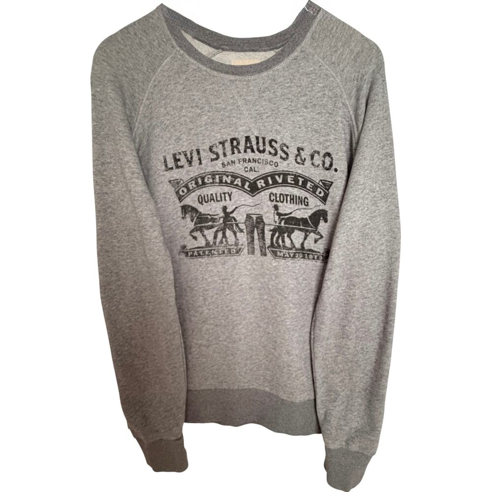 Levi's Original Riveted Men's Large Heather Gray Graphic Crewneck Sweatshirt